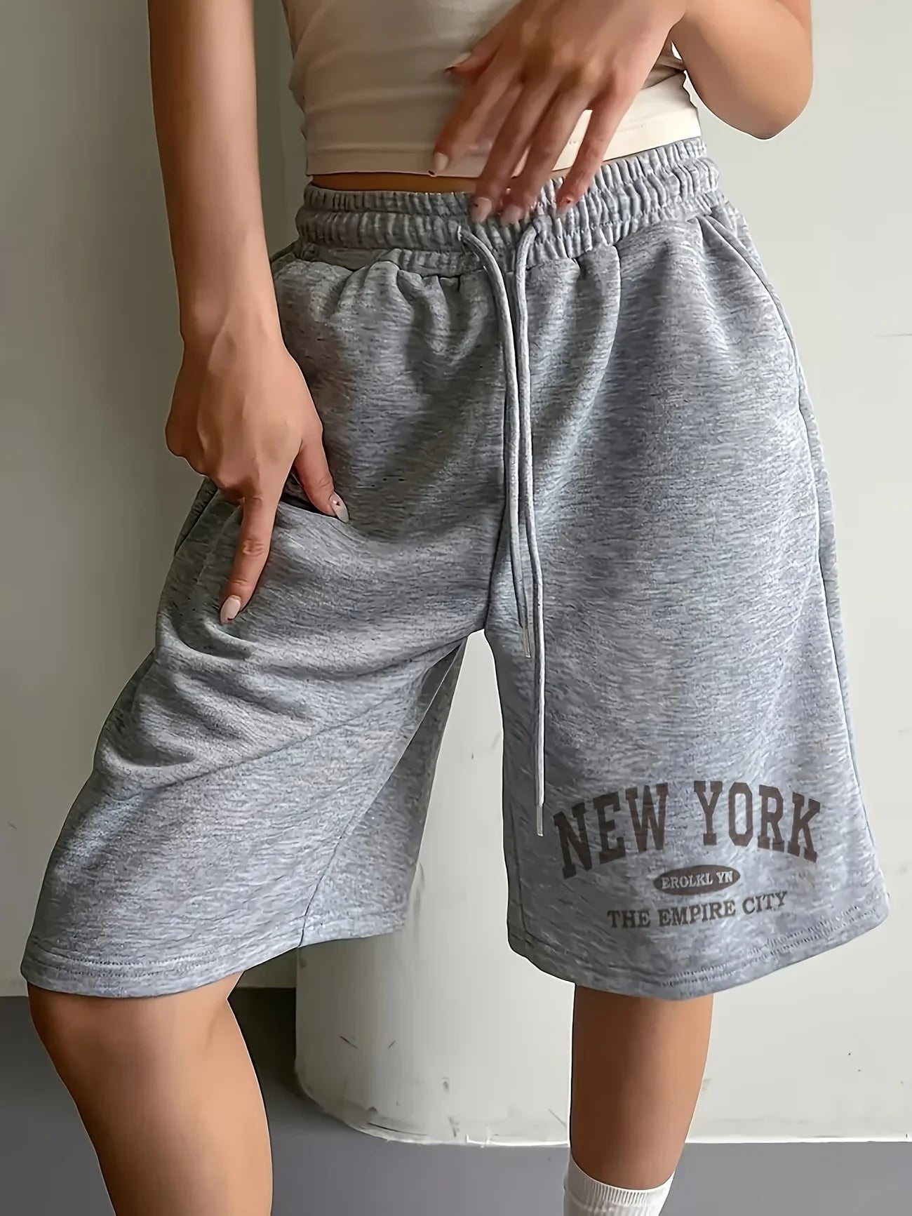 Summer Loose Women Men Shorts New York y2k Pickleball Drawstring Athletic Shorts Sweatpants Sport Jogging Beach Pant Oversize